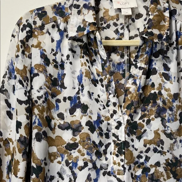 Ann Taylor Loft Printed Blouse M - Picture 3 of 6